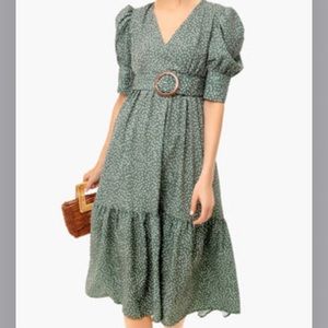 Tuckernuck flounce hem midi dress, vneck